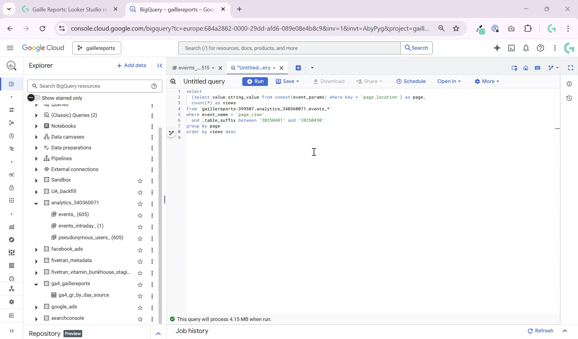 GA4 sending page URL with every event in BigQuery