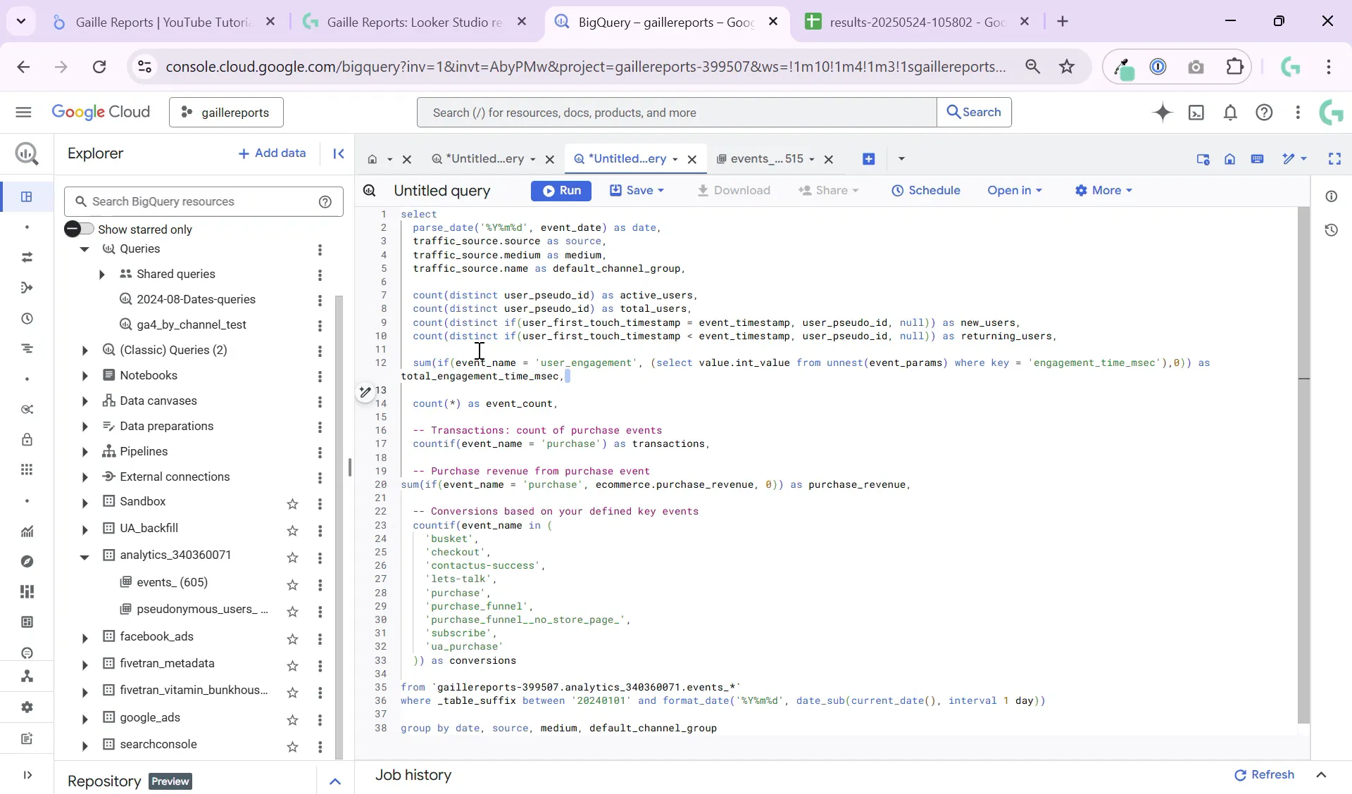 Extracting and summing engagement time from event parameters