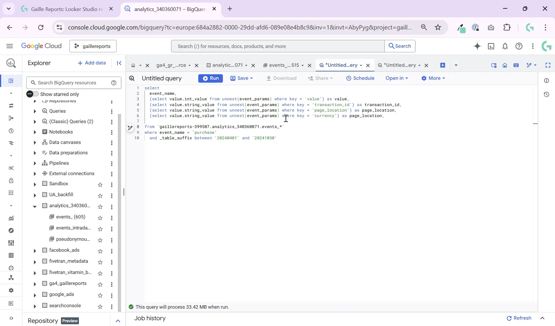 Query extracting currency value from GA4 event parameters