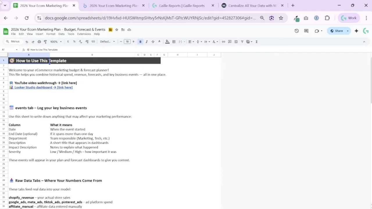 Looker Studio sales and cost forecast with monthly breakdown and legend