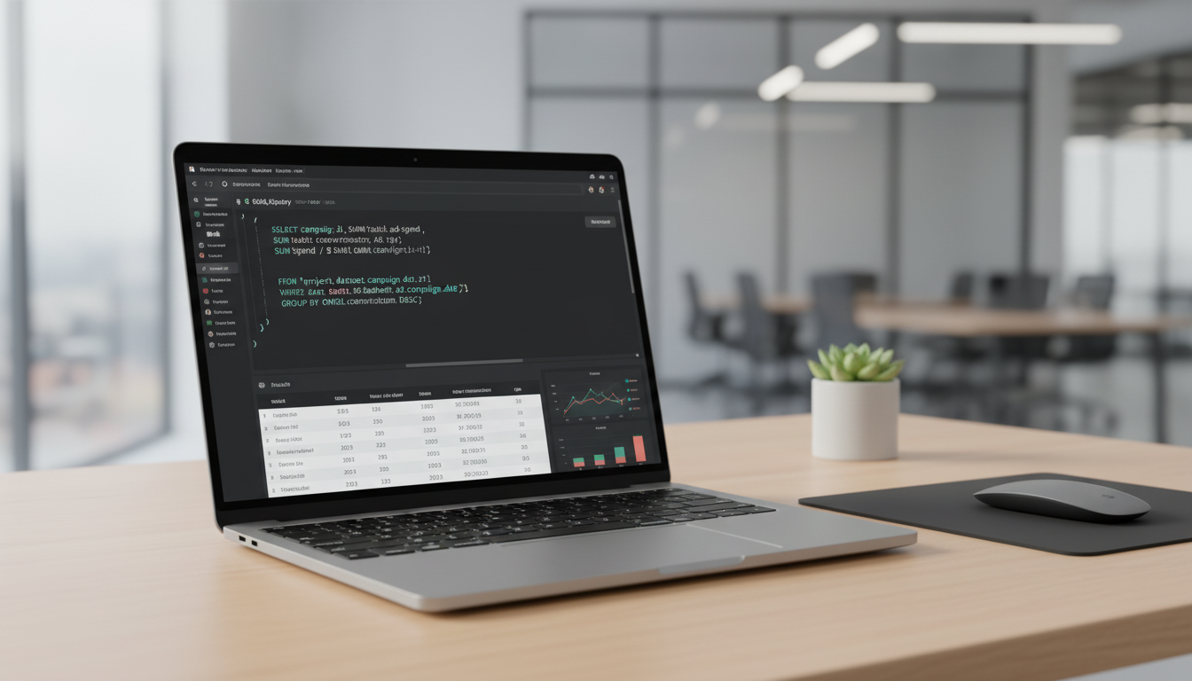 BigQuery reporting workflow with dashboard charts