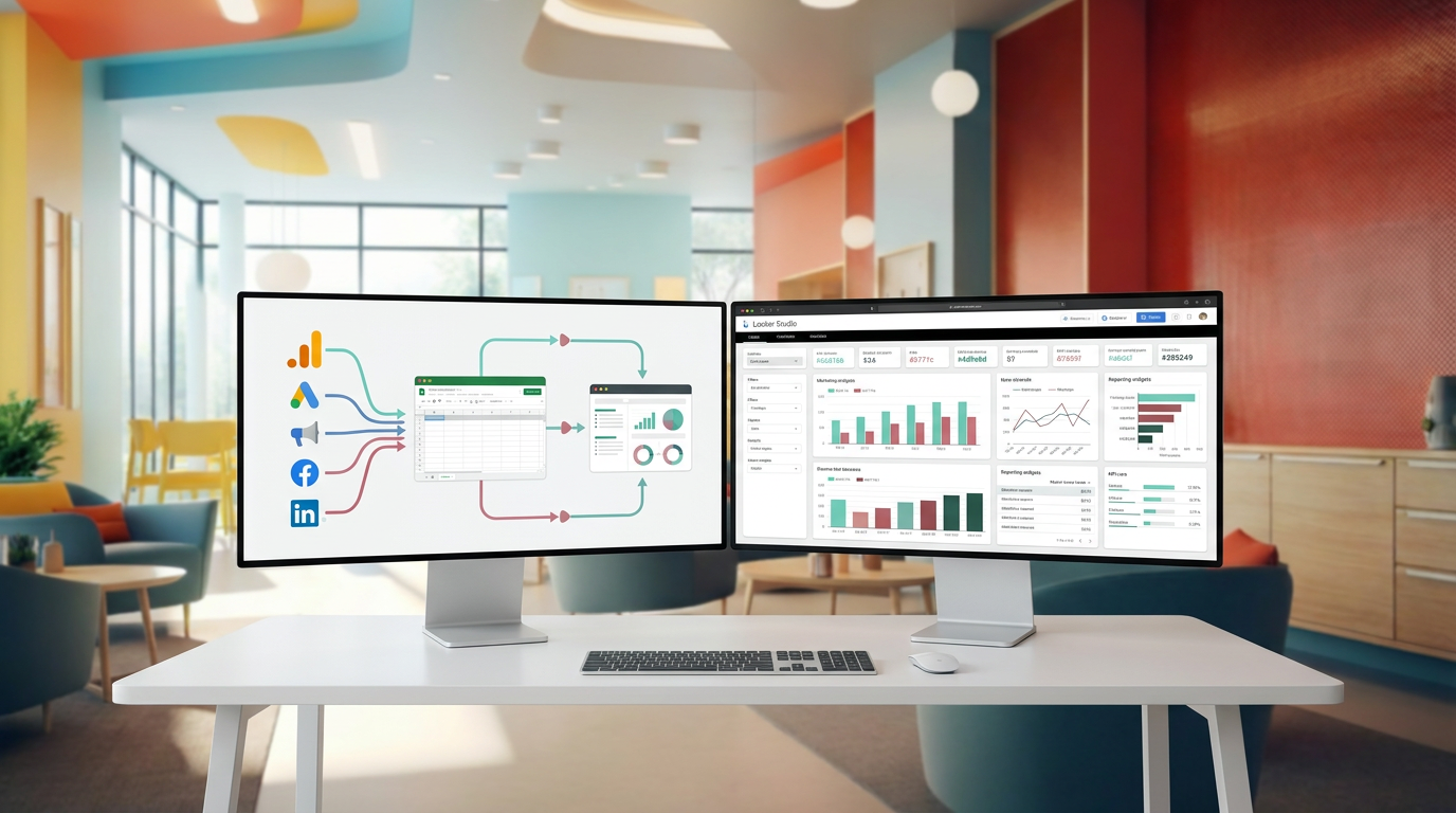 Analyst reviewing spreadsheet campaign metrics