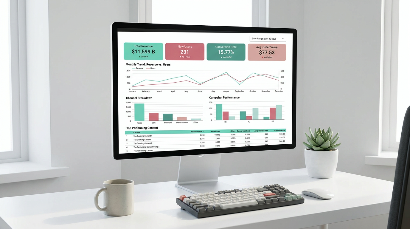 Beginner analytics workflow with dashboard tools