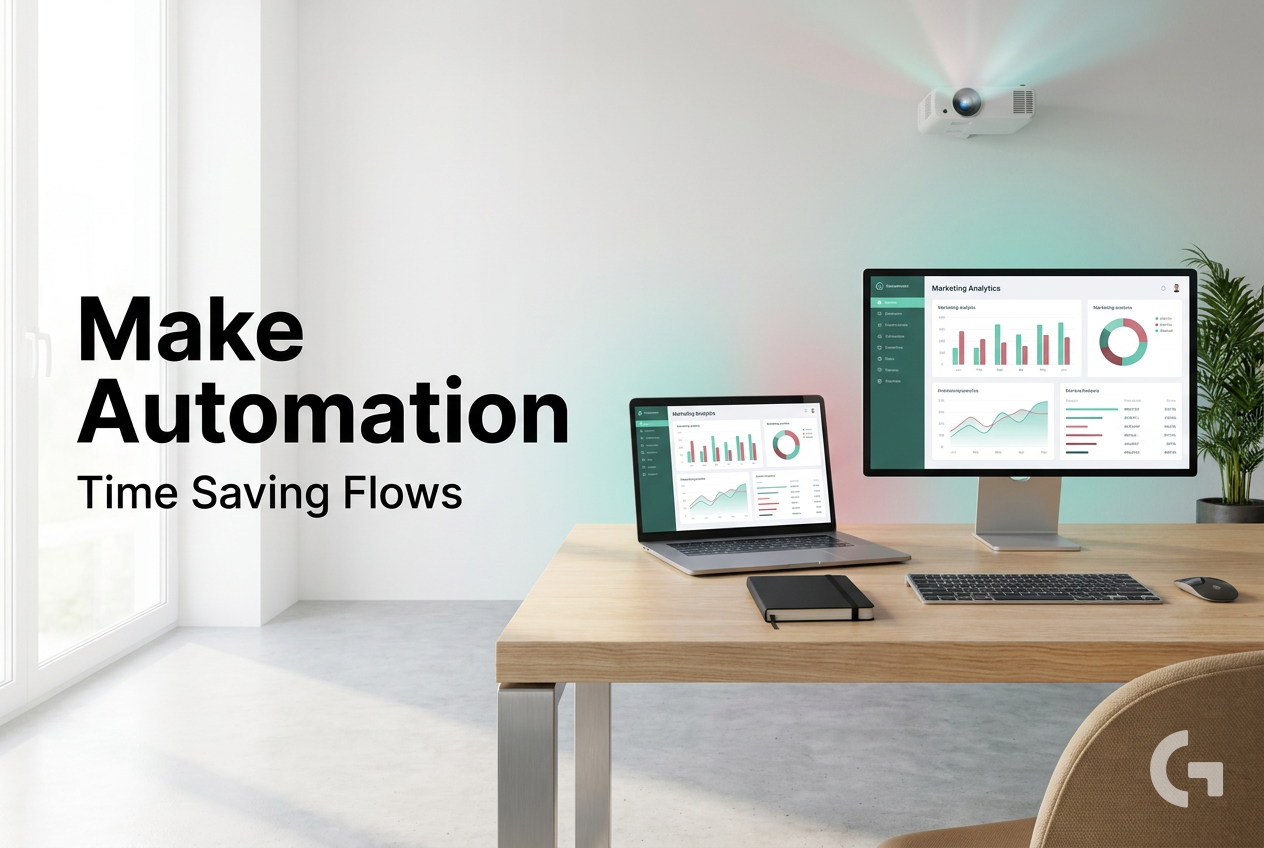 Explain how to automate workflows with Make.com.