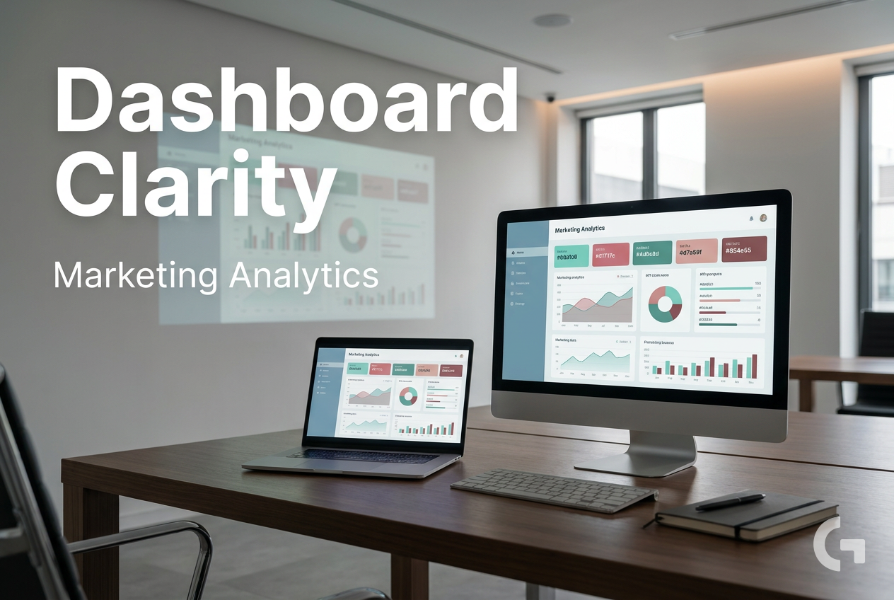 Explain what a marketing dashboard should include.