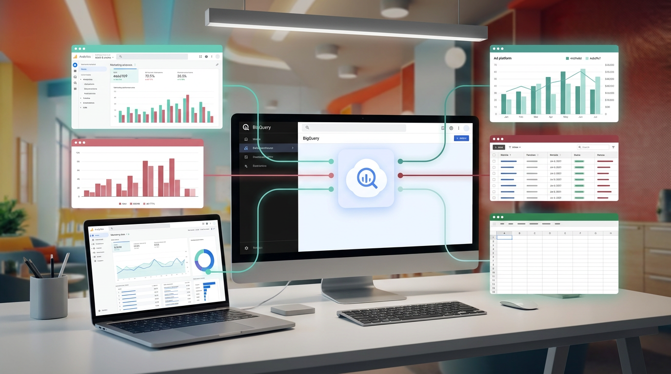 Marketing data flowing into BigQuery dashboard